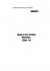 Zanussi ZSA 10 Operating And Installation Manual