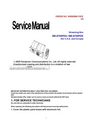 Panasonic BB-S700PDE Service Manual