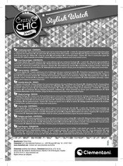 Clementoni Crazy CHIC Jewels Stylish Watch Instruction Manual