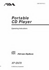 Sony XP-SN70 Operating Instructions Manual