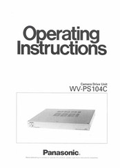 Panasonic WVPS104C - CAMERA DRIVE UNIT Operating Instructions Manual