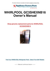 Whirlpool GC3SHEXNB16 Use & Care Manual