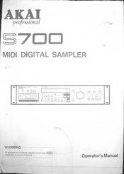 Akai S700 Operator's Manual