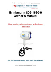 Brinkmann Q-BEAM BLUE MAX 800-1630-0 Owner's Manual