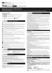 T&D TR4A Series Specifications And Instructions