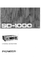 Pioneer SD-1000 Operating Instructions Manual