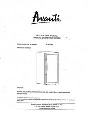 Avanti BCA31SS Instruction Manual