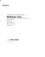 Sony Multiscan 15sx Operating Instructions Manual