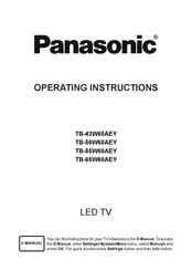 Panasonic TB-50W60AEY Operating Instructions Manual