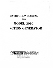 Dynascan Corporation B+K PRECISION 3010 Instruction Manual