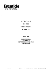 Eventide BD 980 Technical Manual