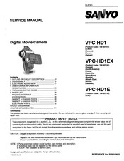 Sanyo 168 027 03 Service Manual