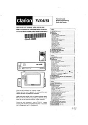 Clarion TVX4151 Owner's Manual