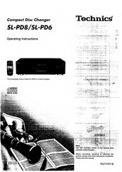 Technics SLPD8 - COMPACT DISC CHANGER Operating Instructions Manual