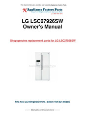 LG LSC27926SB Owner's Manual