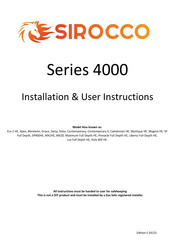 Sirocco Apex Installation & User's Instructions