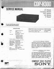 Sony CDP-H300 Service Manual
