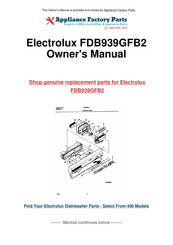 Electrolux Frigidaire Gallery FDB939GFB2 Use & Care Manual