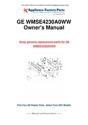 GE WMSE4230A0WW Owner's Manual