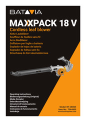 Batavia MAXXPACK BT-CB004 Operating Instructions Manual