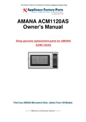 Amana ACM1120AS Owner's Manual