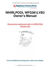 Whirlpool WFG361LVQ3 Installation Instruction