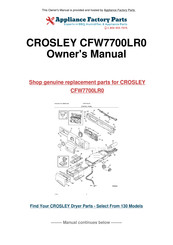 Crosley CFW7700LR0 Use & Care Manual