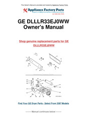 GE DLLLR33EJ0WW Installation Instructions Manual