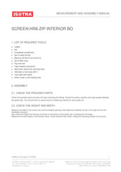 Isotra SCREEN HR8-ZIP INTERIOR BO Measurement And Assembly Manual