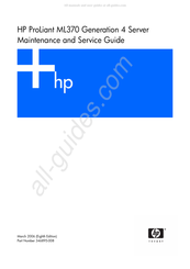 HP ProLiant ML370 Generation 4 Maintenance And Service Manual