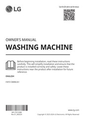 LG F4Y513WWLN1 Owner's Manual