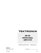 Tektronix AM 501 Instruction Manual