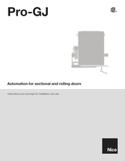 Nice Pro-GJ Instructions And Warnings For Installation And Use