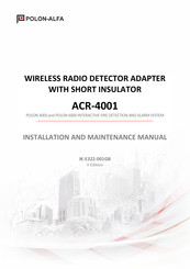 Polon-Alfa ACR-4001 Installation And Maintenance Manual