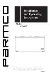 Parmco CF688W Installation And Operating Instructions Manual