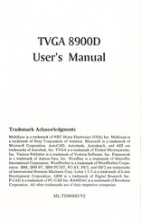 NEC MultiSync TVGA 8900D User Manual