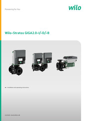 Wilo Stratos GIGA2.0-B Installation And Operating Instructions Manual