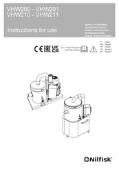 Nilfisk-Advance VHW201 Instructions For Use Manual