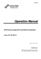 Ulvac DC-30-44H-E Operation Manual