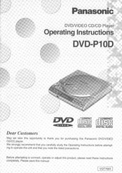 Panasonic DVDP10D - DIG. VIDEO DISCPLAYE Operating Instructions Manual