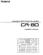 Roland CR-80 Owner's Manual