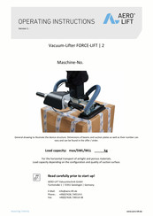 AERO-LIFT FORCE-LIFT 2 Operating Instructions Manual