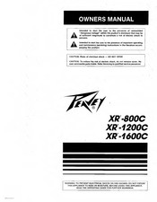 Peavey XR-800C Owner's Manual