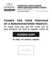 SNOWJOE SUNJOE MJ401C-PRO-RM Operator's Manual