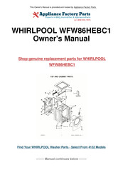 Whirlpool WFW86HEBC1 Use & Care Manual