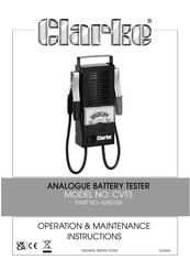 Clarke CVT3 Operation & Maintenance Instructions Manual