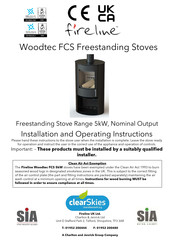 SIA Fireline Woodtec FCS 5kW Installation And Operating Instructions Manual