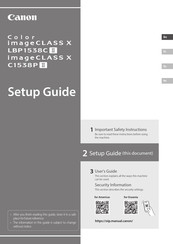 Canon Color imageCLASS X LBP1538C II Setup Manual