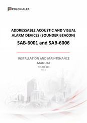 Polon-Alfa SAB-6006 Installation And Maintenance Manual