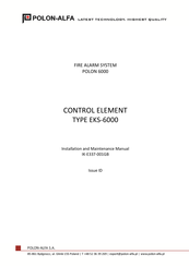 Polon-Alfa EKS-6000 Series Installation And Maintenance Manual